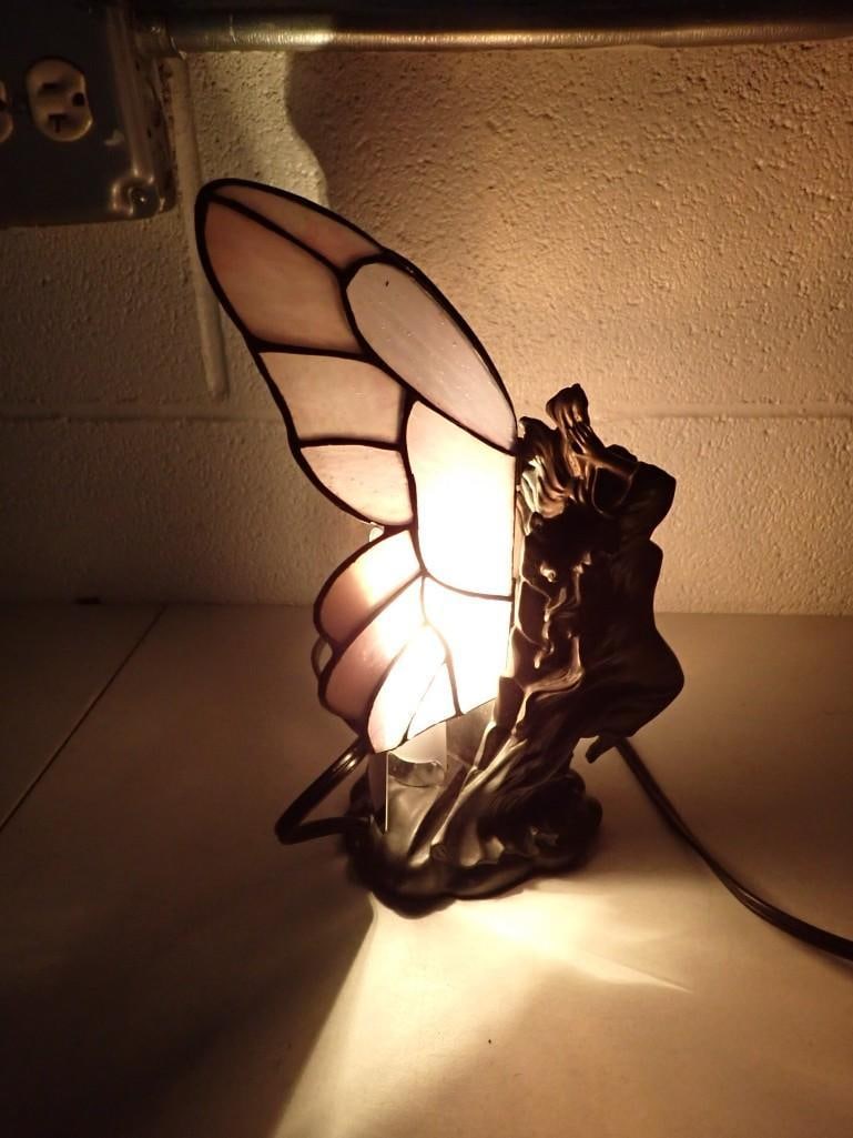 Stained Glass Butterfly Lamp Works: Stained Glass Butterfly Lamp Works All pictures are considered part of the description and should be examined carefully by bidders. Live Auctioneers is now offering Live Shipping through them. This is