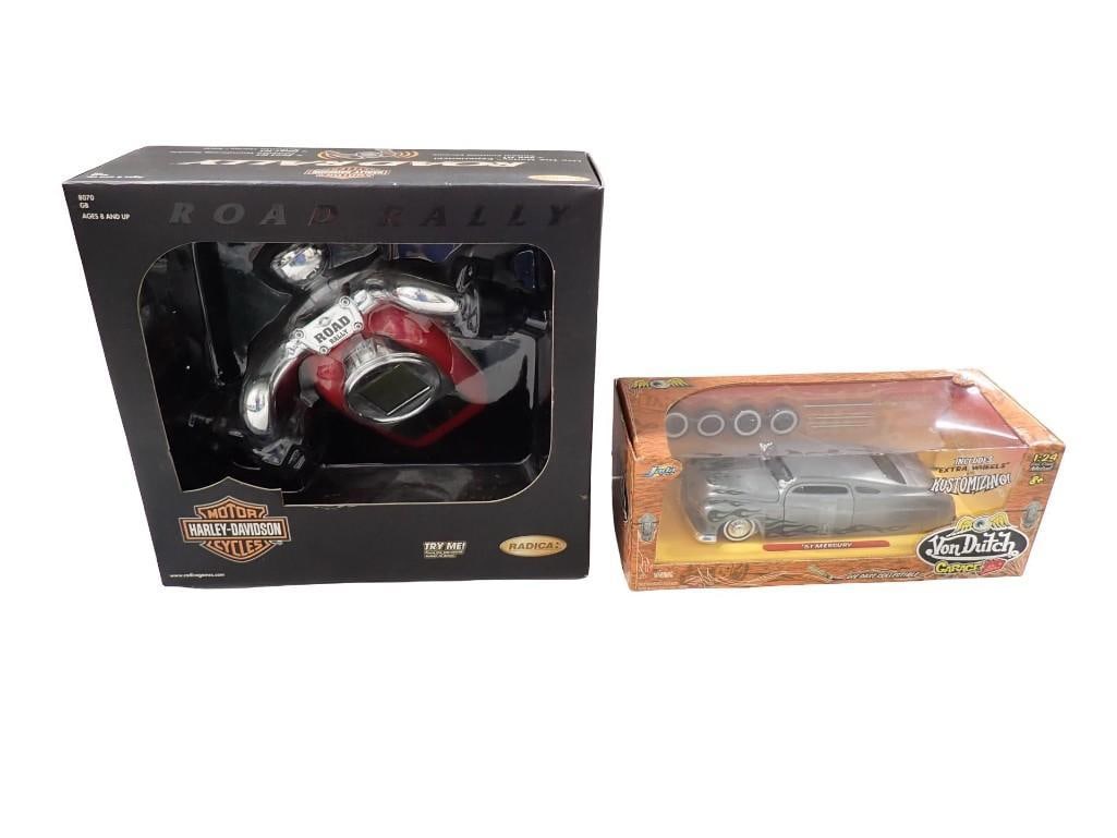 Harley-Davidson Road Rally Handheld Video Game and Jada Toys Von Dutch Garage 1951 Mercury (1 of 9)