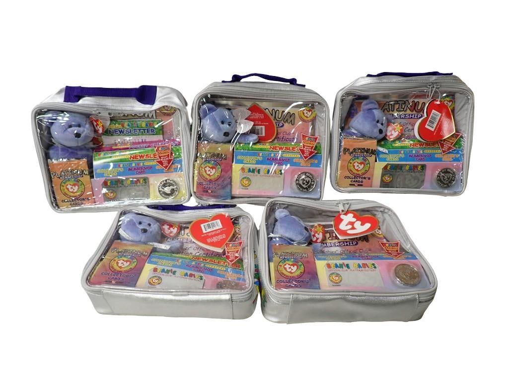 Lot of 5 Beanie Babies Official Club Platinum Membership Kits (1 of 8)