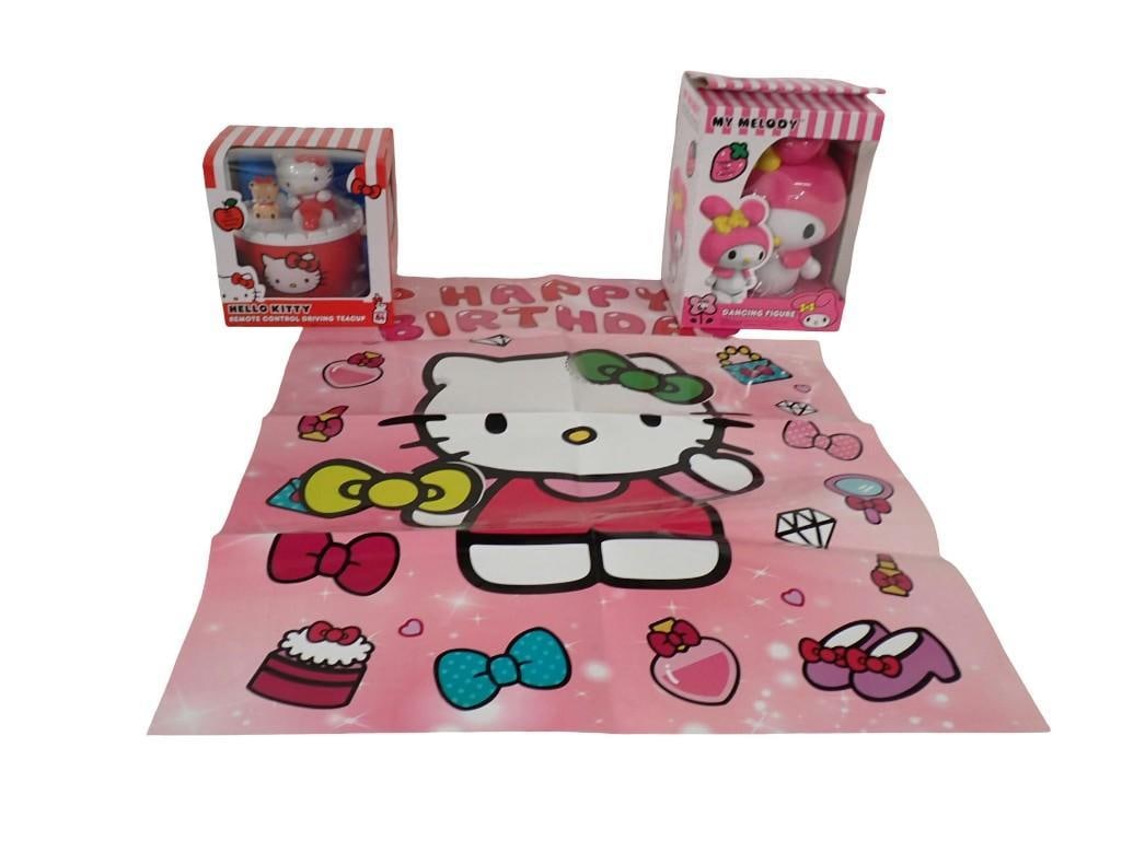 Hello Kitty Lot including Happy Birthday Poster, new in Box Remote Control Driving Teacup, Dancing (1 of 5)