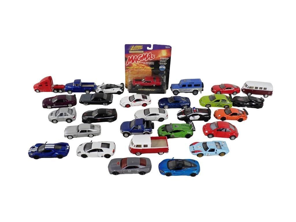Lot of assorted Toy Cars and Trucks including Johnny Ligtning Magmas, VW Bus, Die-Cast, etc (1 of 8)