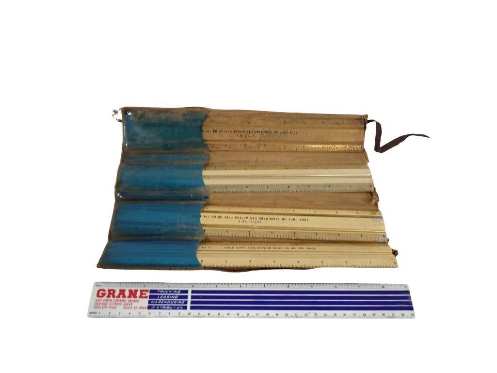 Lot of Vintage Advertising Rulers: Lot of Vintage Advertising Rulers All pictures are considered part of the description and should be examined carefully by bidders. Live Auctioneers is now offering Live Shipping through them. This is 