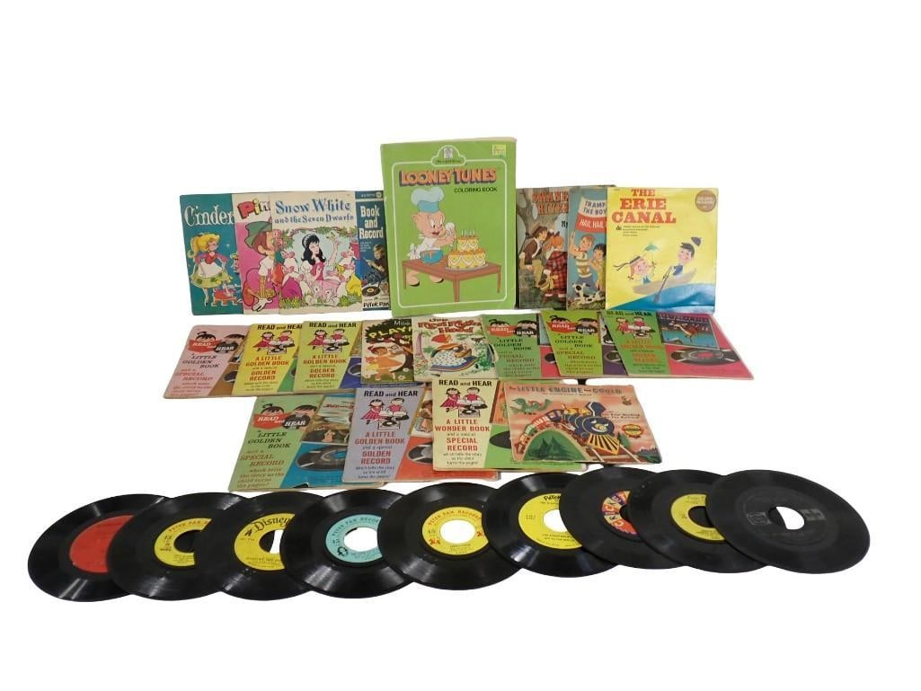 Vintage Children's Golden Books with Vinyl Records, and other books / Records including Walt Disney (1 of 14)