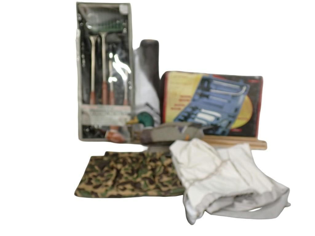 Northeast Outfitters 8 Piece Game Processing Kit, Barbeque Set, Duck Decoy, etc: Northeast Outfitters 8 Piece Game Processing Kit, Barbeque Set, Duck Decoy, etc All pictures are considered part of the description and should be examined carefully by bidders. Live Auctioneers is now