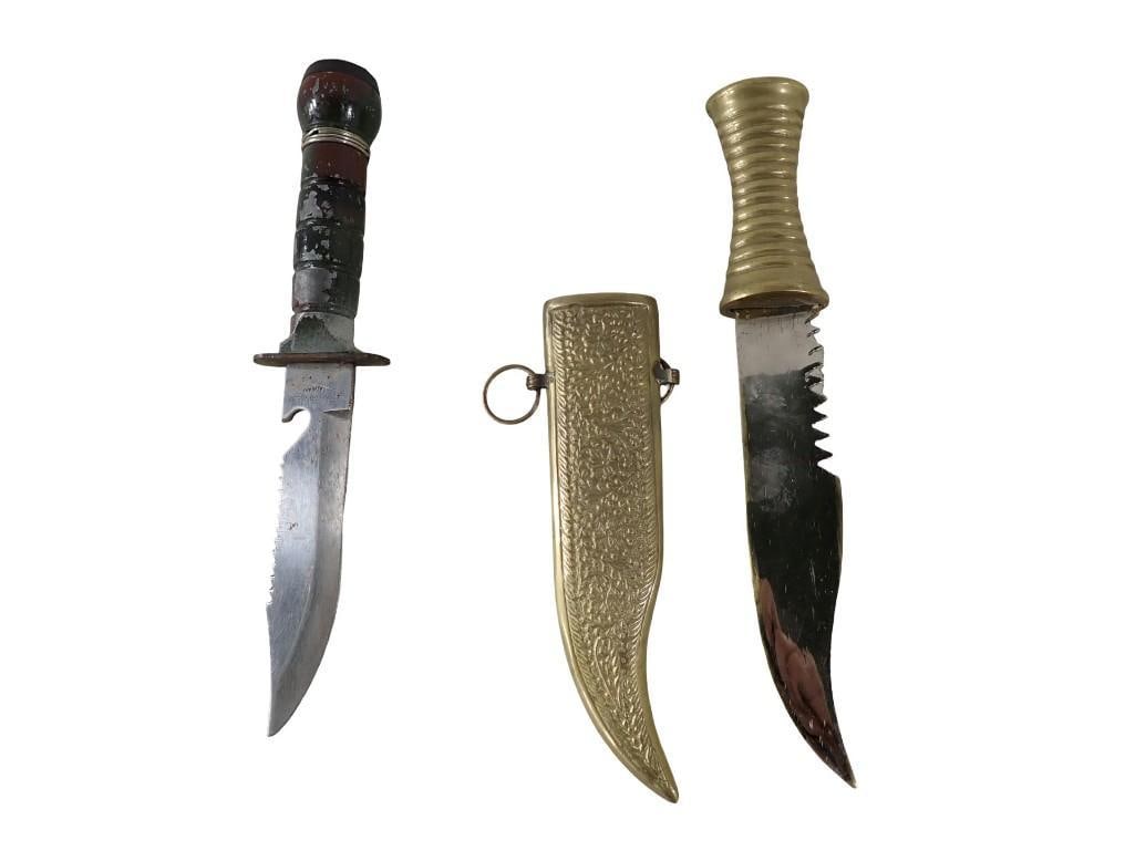 Vintage Brass / Steel Handmade Decorative Knife from Turkey, Vintage Survival Rambo Style Knife: Vintage Brass / Steel Handmade Decorative Knife from Turkey, Vintage Survival Rambo Style Knife All pictures are considered part of the description and should be examined carefully by bidders. Live Au
