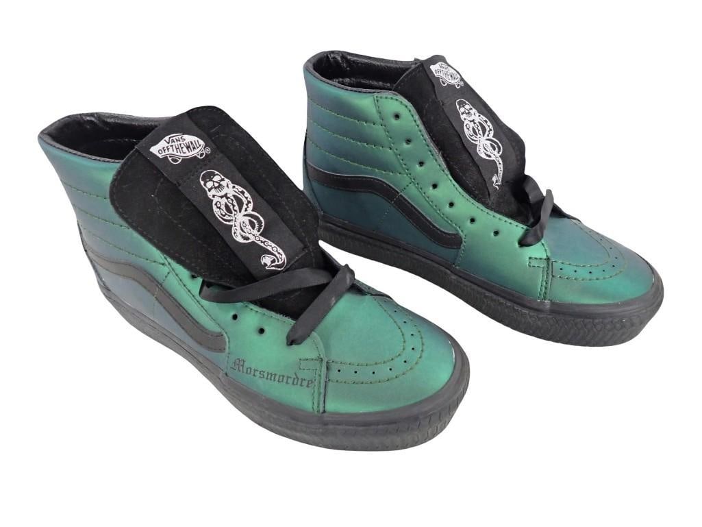 Vans Off the Wall Harry Potter Sk8-Hi Platform RB Morsmordre Dark Arts Shoes Men's Size 6.5: Vans Off the Wall Harry Potter Sk8-Hi Platform RB Morsmordre Dark Arts Shoes Men's Size 6.5. Women's Size 8. Green and Black Iridescent. Appear to be unworn or very lightly. 