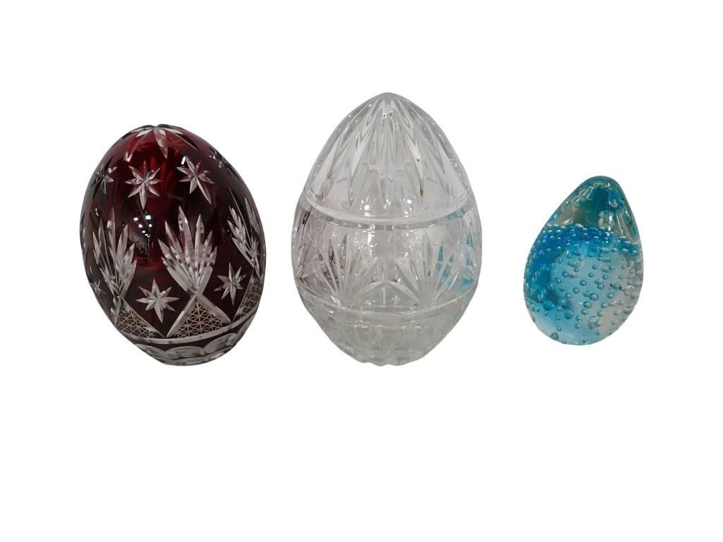 Cut to Clear Red Egg, Czech Bohemia Glass egg, Blue Art Glass Egg Shaped Paperweight: Cut to Clear Red Egg, Czech Bohemia Glass egg, Blue Art Glass Egg Shaped Paperweight All pictures are considered part of the description and should be examined carefully by bidders. Live Auctioneers i