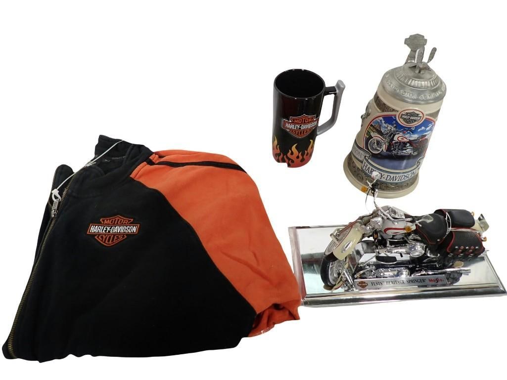 Harley Davidson lot including Long Sleeve Zip Up, Mug, Beer Stein - 1st in series from 1998 (1 of 20)