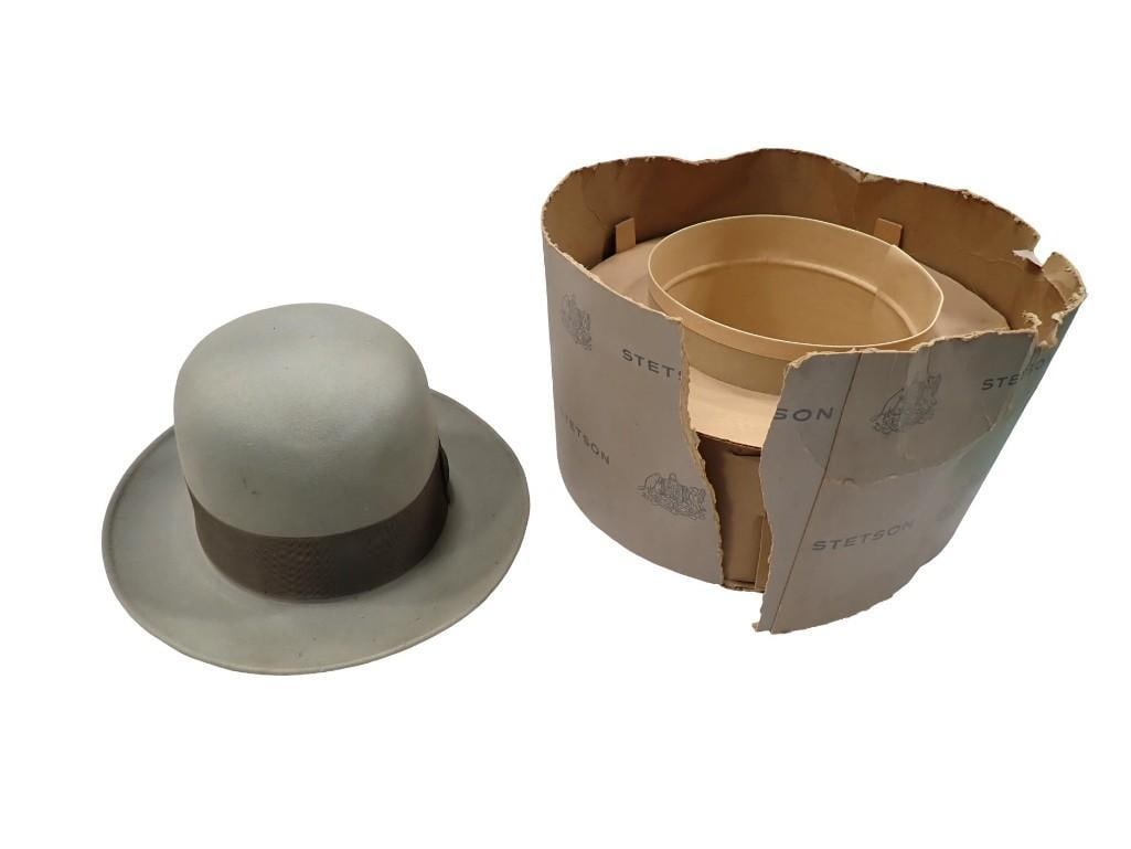 Vintage Royal Stetson Fedora Hat Gray with a Stetson Box (1 of 10)