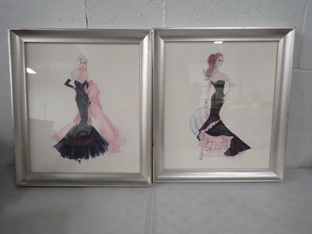 2 Framed Z Gallerie Barbie Prints including Stunning in the Spotlight, Barbie the Siren (1 of 12)