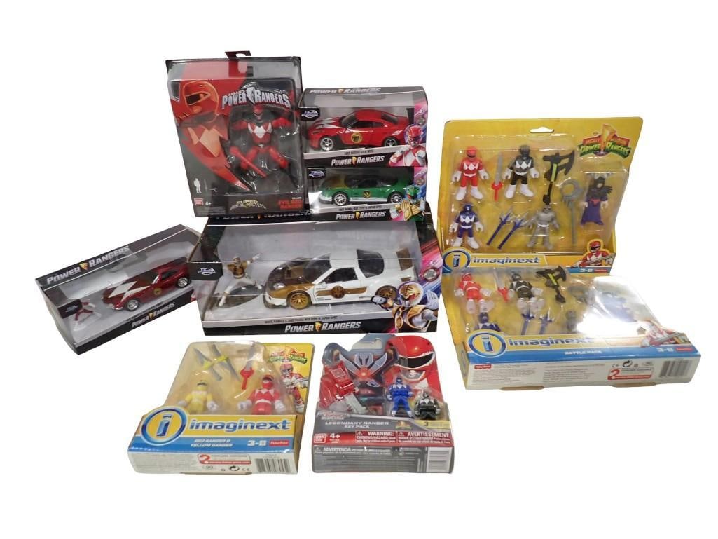 Mighty Morphin Power Rangers Toy lot including Cars, Actions Figures, etc. All new in Packages (1 of 19)