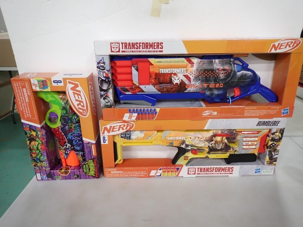 Nerf Toy Gun Lot including Transformers Elite 20, Teenage Mutant Ninja Turtles: Nerf Toy Gun Lot including Transformers Elite 20, Teenage Mutant Ninja Turtles All pictures are considered part of the description and should be examined carefully by bidders. Live Auctioneers is now 