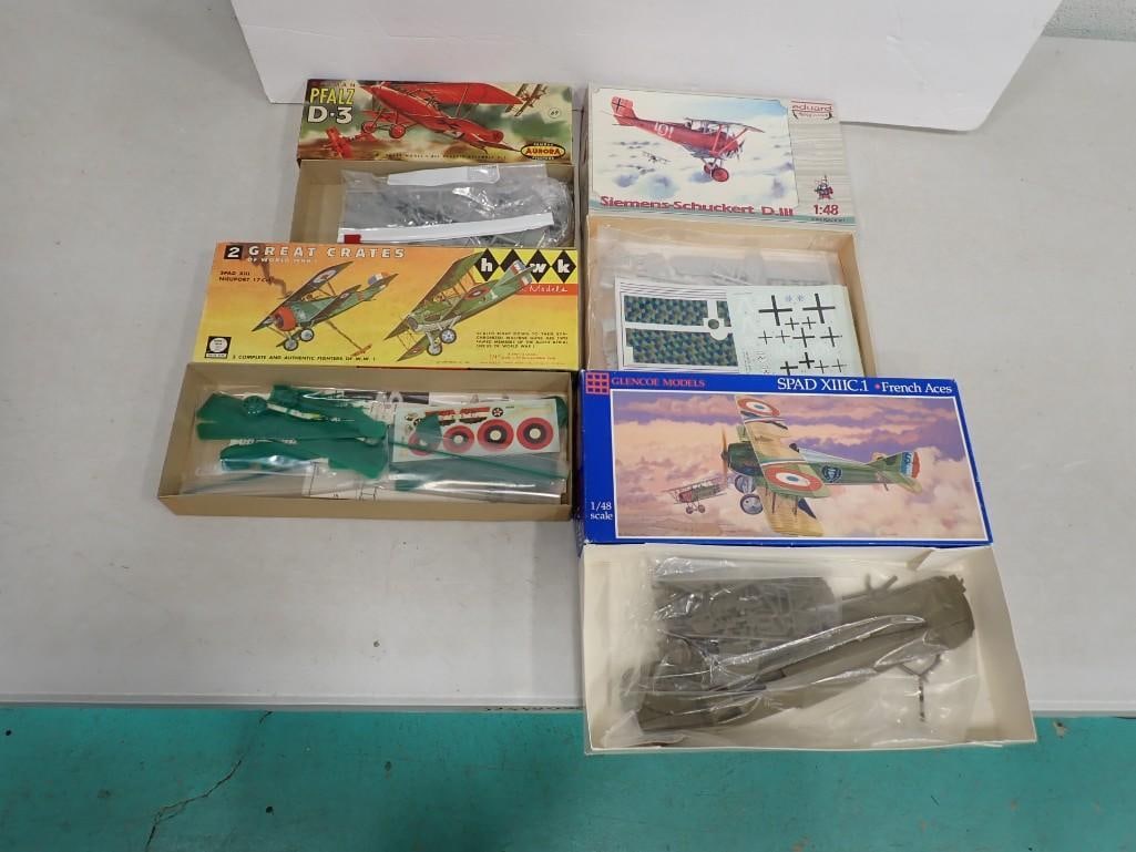 4 Model Kits incl Spad XIIIC.1 French Aces Airplane, Great Crates of World War I Kit, (1 of 6)