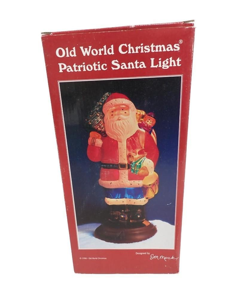 Old World Christmas Patriotic Santa Light In Original Box (1 of 7)