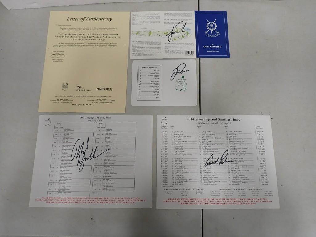 Golf Legends Autograph Collection including Jack Nicklaus, Tiger woods, Arnold Palmer, Phil Mickelso: Golf Legends Autograph Collection including Jack Nicklaus, Tiger woods, Arnold Palmer, Phil Mickelson - No COAs All pictures are considered part of the description and should be examined carefully by 