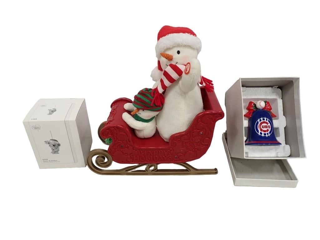 Christmas Lot incl Chicago Cubs Ornament, Happy Koaladays Precious Moments Ornament, (1 of 10)
