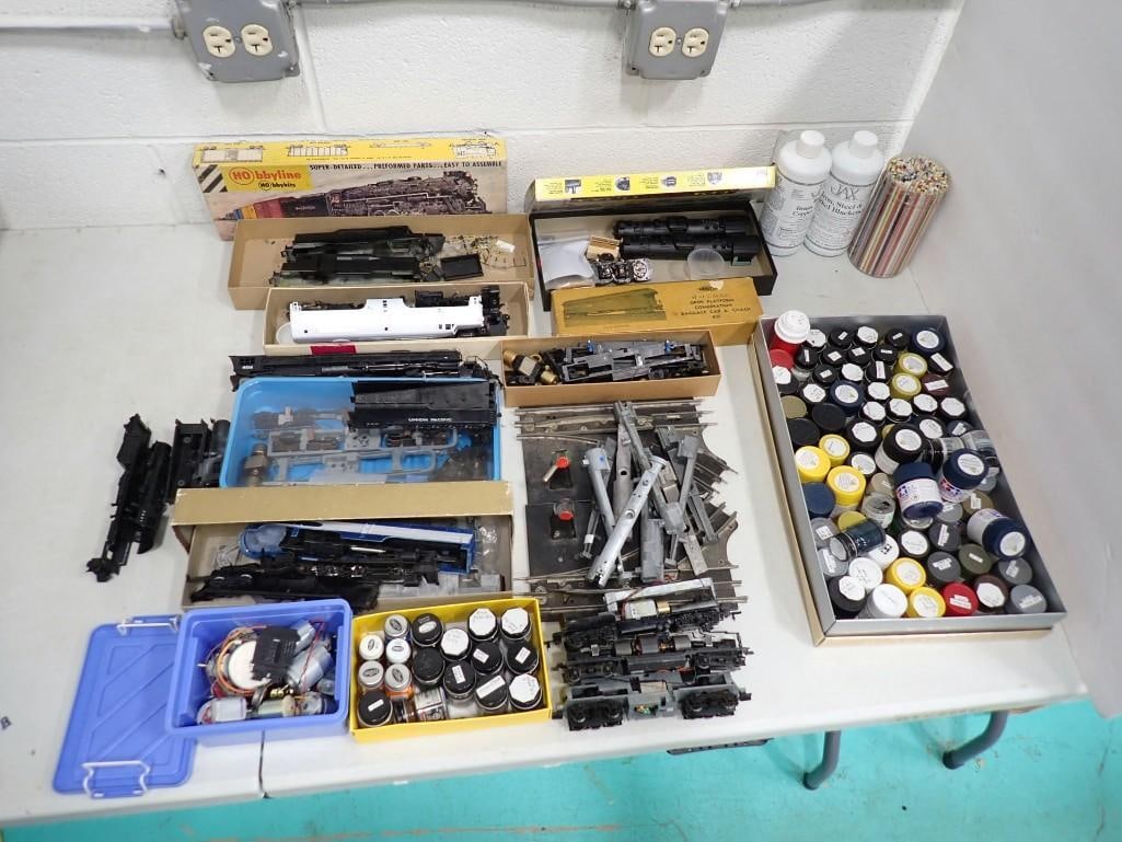 Model Train Lot including Parts, Pieces, Motors, Paints, Accessories, etc. (1 of 13)