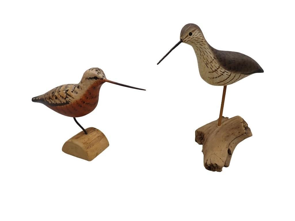 2 Carved Wood Bird Statues (1 of 9)