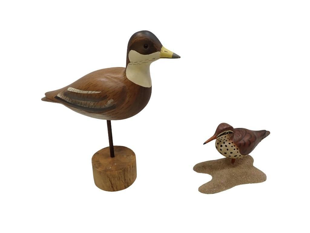2 Carved Wood Bird Statues (1 of 8)