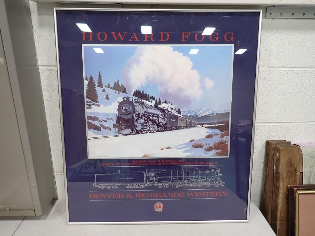 ExHoward Fogg Locomotive Framed Print "Engine #1801 The Scenic LTD" Measures roughly 29x26" (1 of 9)