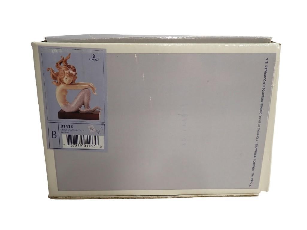 Lladro Illusion Mermaid Porcelain Figurine with original box 01413: Lladro Illusion Mermaid Porcelain Figurine with original box 01413 All pictures are considered part of the description and should be examined carefully by bidders. Live Auctioneers is now offering Liv