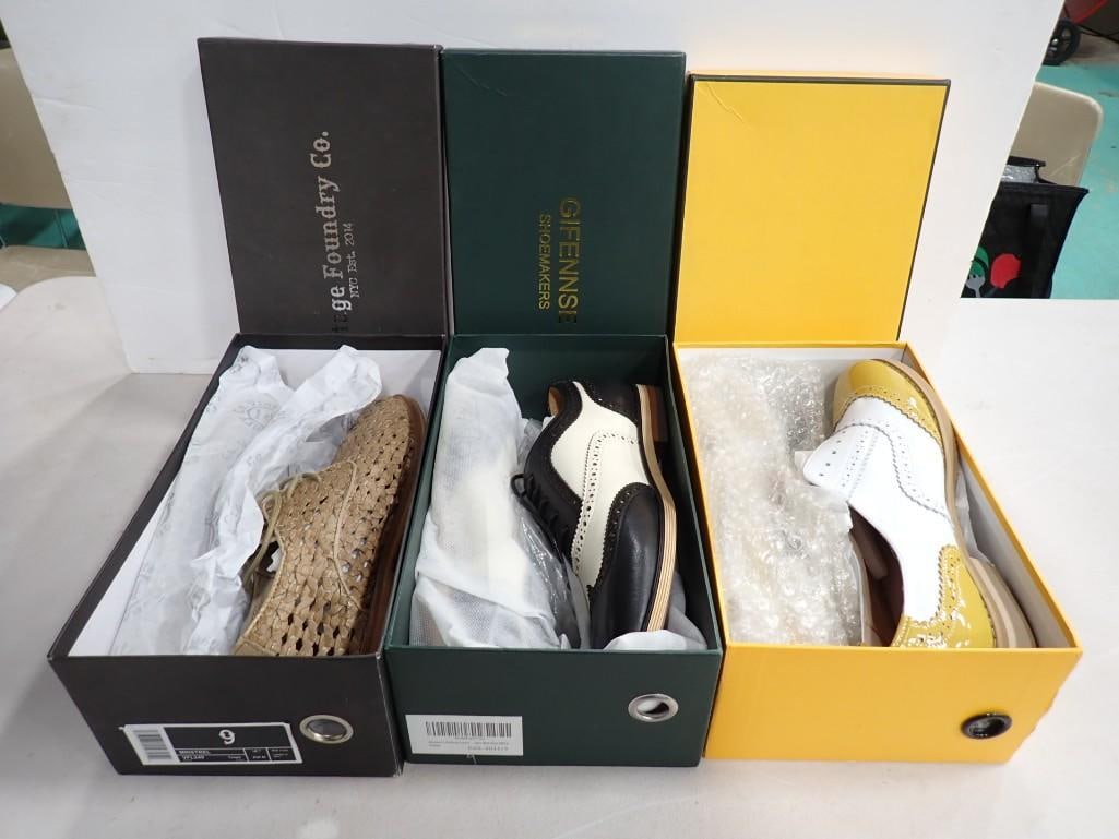 3 Pairs of Women's Oxford Style Shoes with boxes - appear to be new or very lightly worn: 3 Pairs of Women's Oxford Style Shoes with boxes - appear to be new or very lightly worn All pictures are considered part of the description and should be examined carefully by bidders. Live Aucti