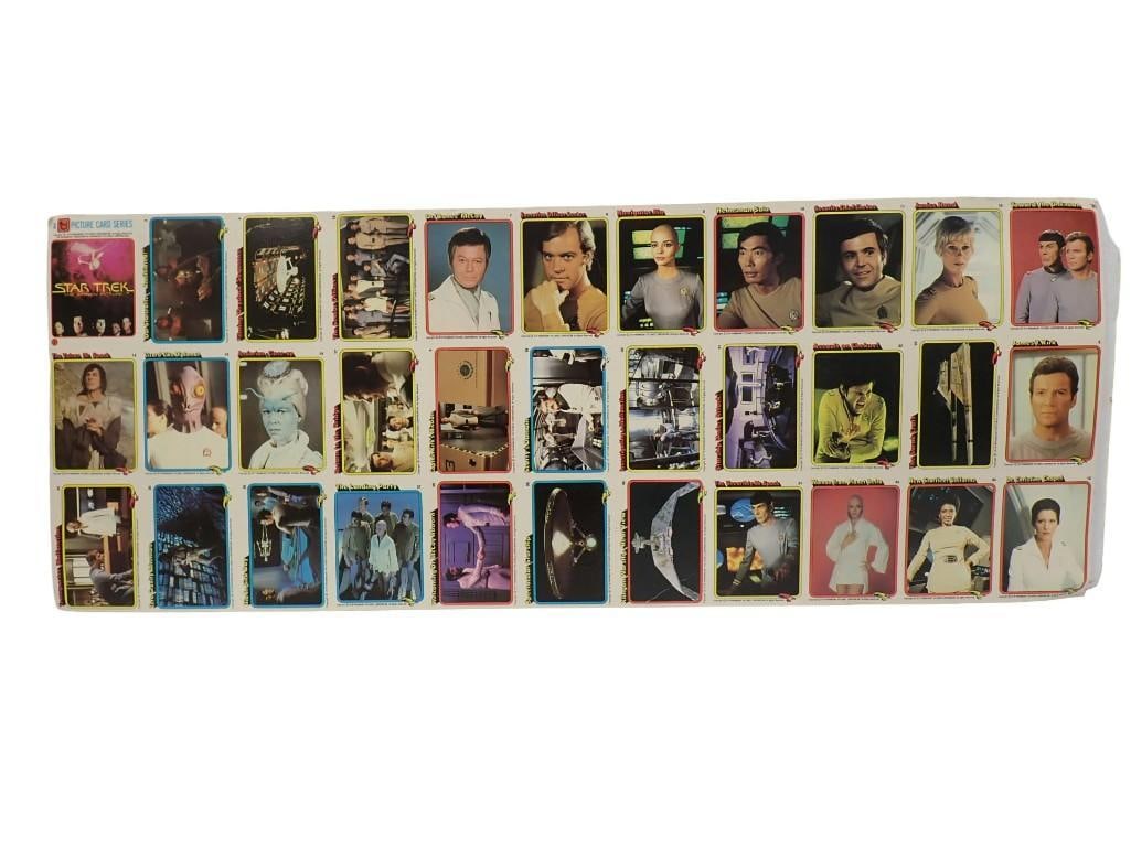 Sheet of Uncut Star Trek Trading Cards (1 of 13)