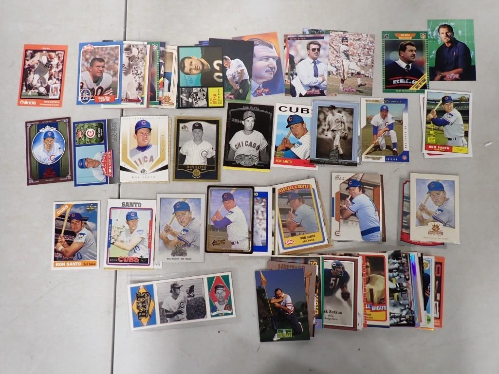 Lot of 87 Sports Cards including 37 Dick Butkus, 19 Mike Ditka, 31 Ron Santo (1 of 20)