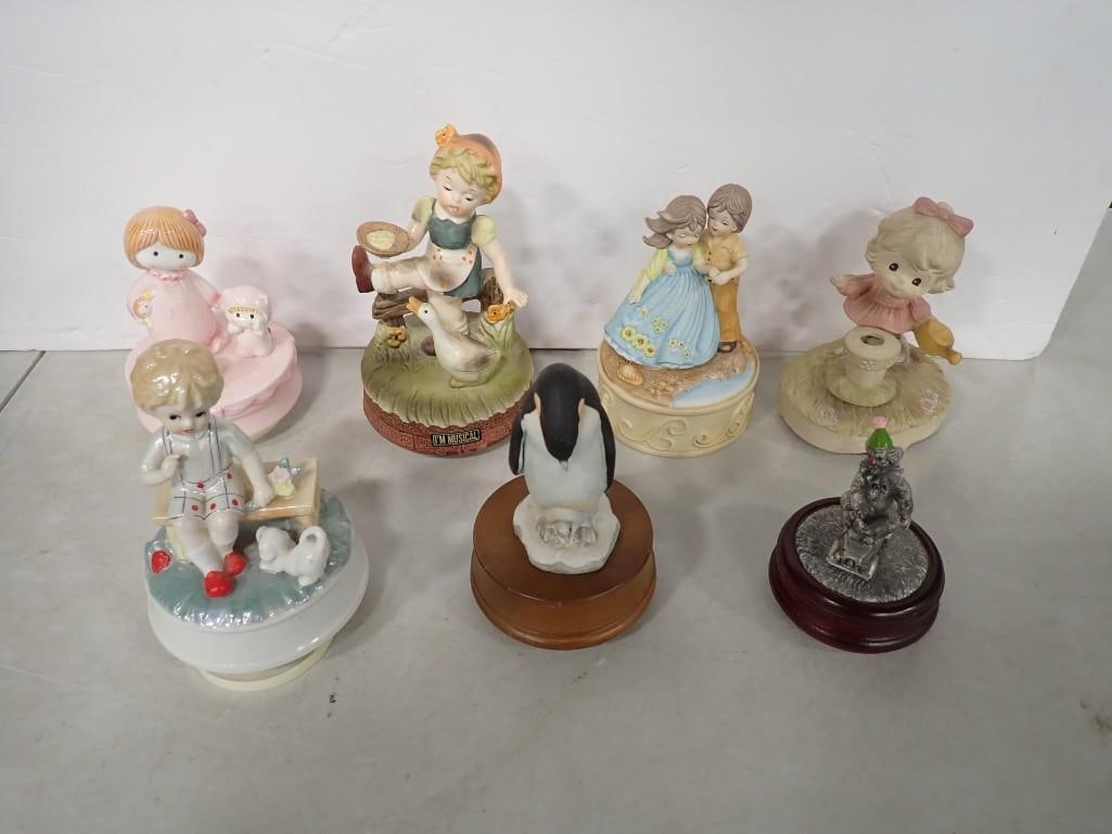 Music Box Figurine Lot including Hummel Style, Precious Moments, Penguin, etc (1 of 12)