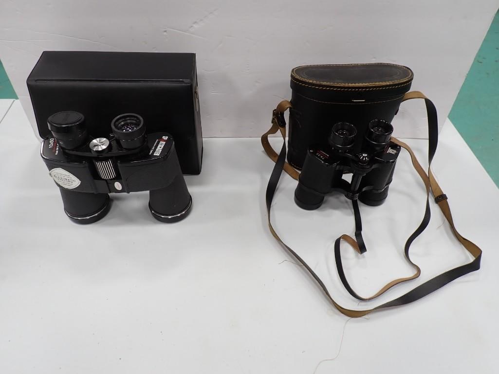 Two Pairs of Binoculars including 7x35 Universal, 10x50 Sportscaster both with cases (1 of 17)