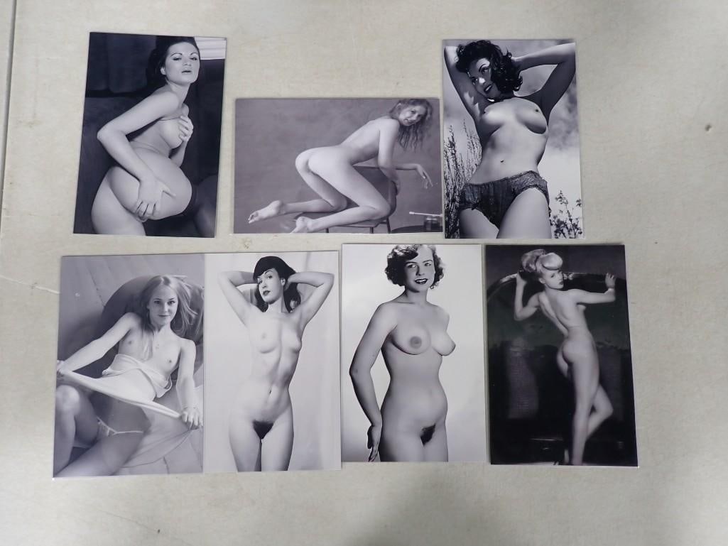 Lot of 7 1950's Nude Pin Up Girl Photos: Lot of 7 1950's Nude Pin Up Girl Photos. 4x6" All pictures are considered part of the description and should be examined carefully by bidders. Live Auctioneers is now offering Live Shipp