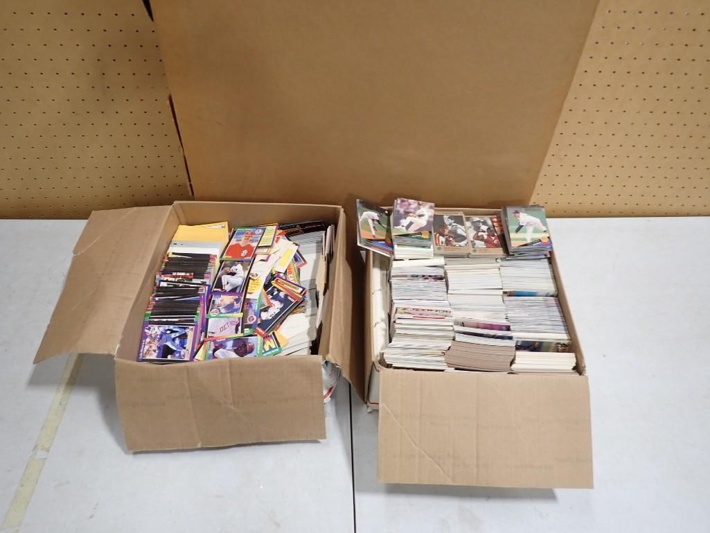 Two boxes full of assorted sports cards including baseball (1 of 12)