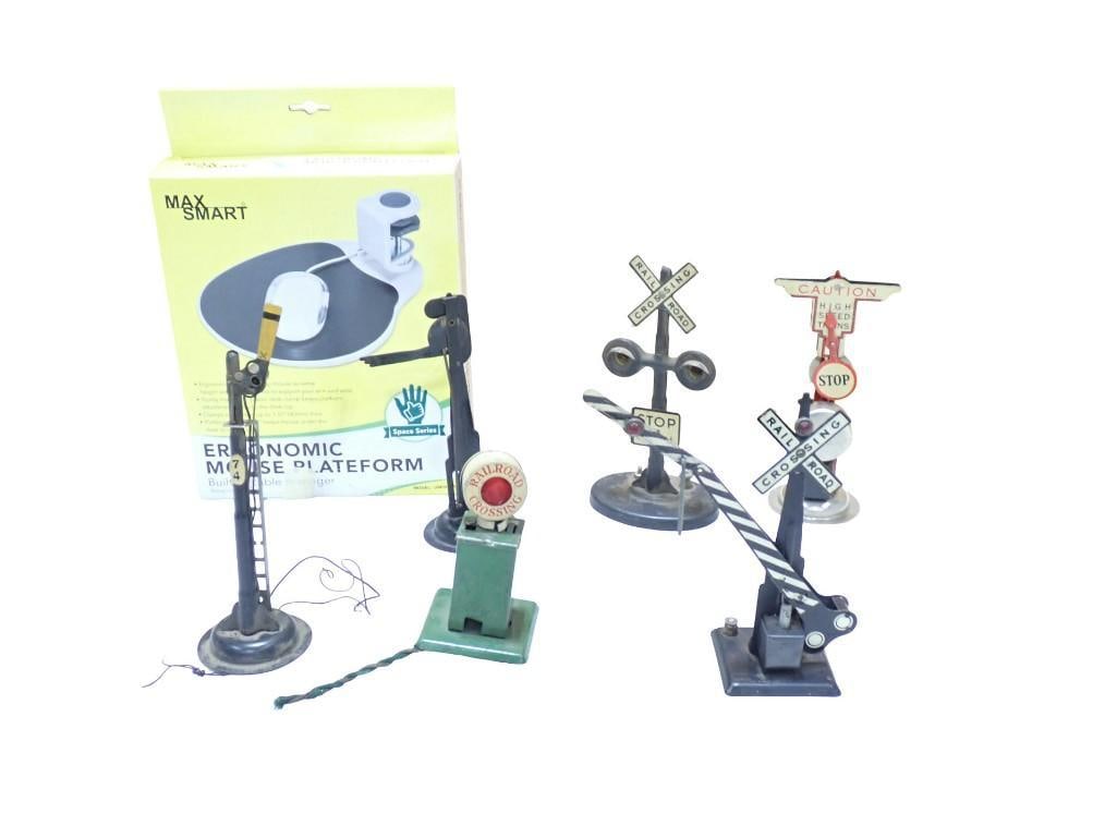 Model Train Accessories including Railroad Crossing Gates, etc. Plus an ergonomic mouse pad (1 of 8)