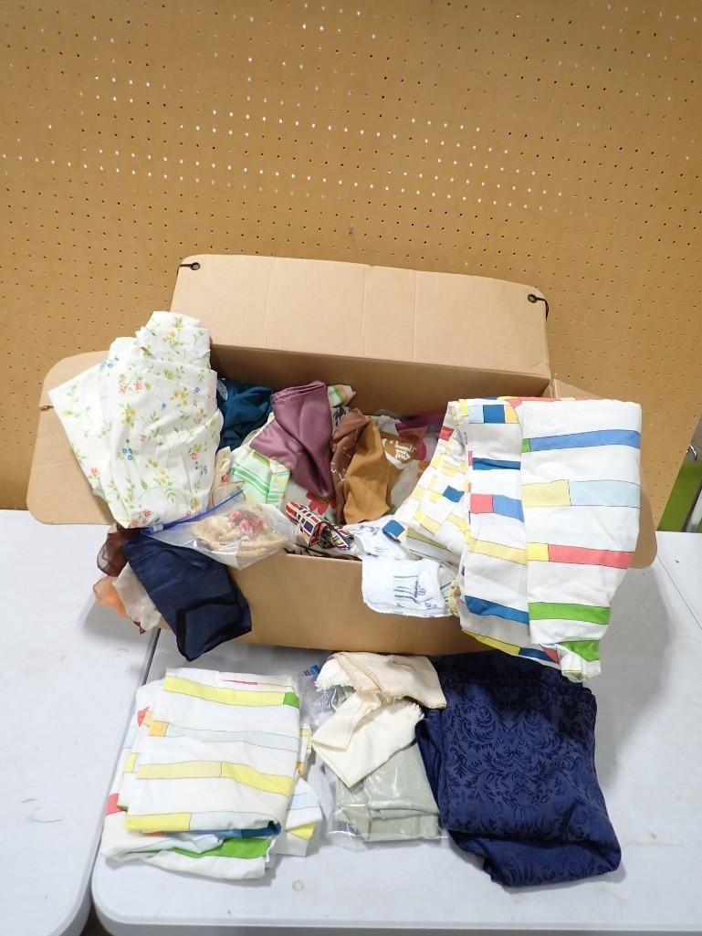 Large Lot of Fabric, Cloth, Linen, sheets, etc. (1 of 9)