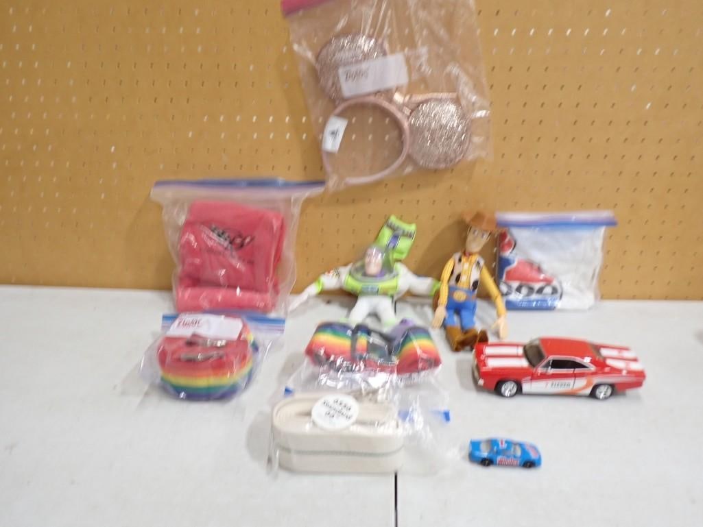 Toys incl Disney Toy Story Woody, Buzz Lightyear, Disney Minnie Mouse Ears, 7-Eleven Model Car, (1 of 8)