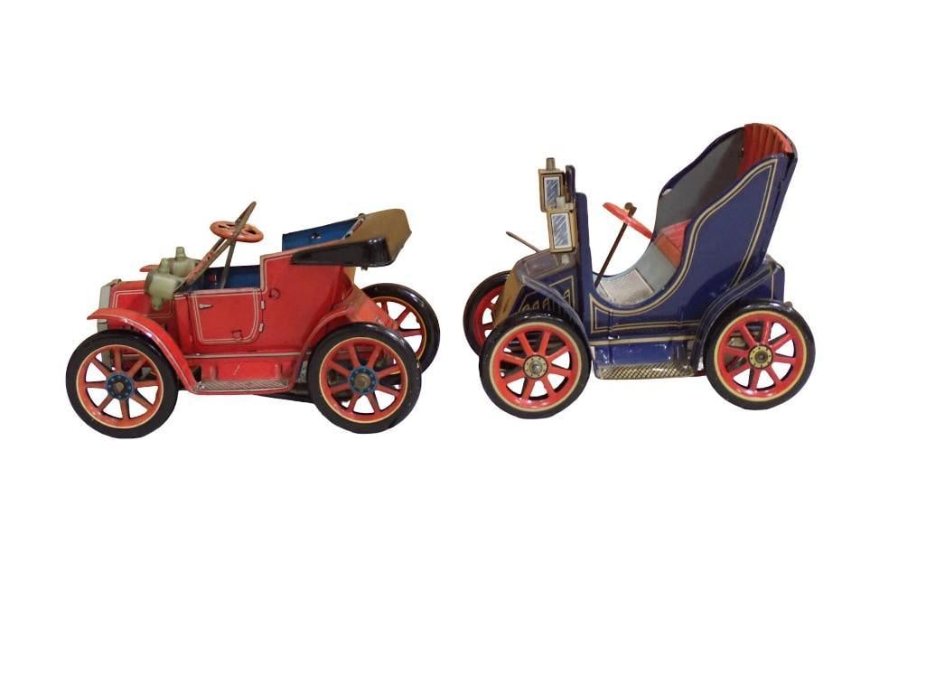 2 Vintage Tin Lithographed "Old Timer" Toy Cars made in Japan by Modern Toys (also known as (1 of 7)