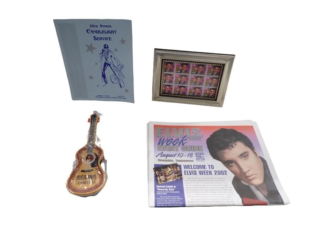 Elvis Presley Collectibles Lot incl Postage Stamps, Memphis Elvis Souvenir Hair Brush, (1 of 8)