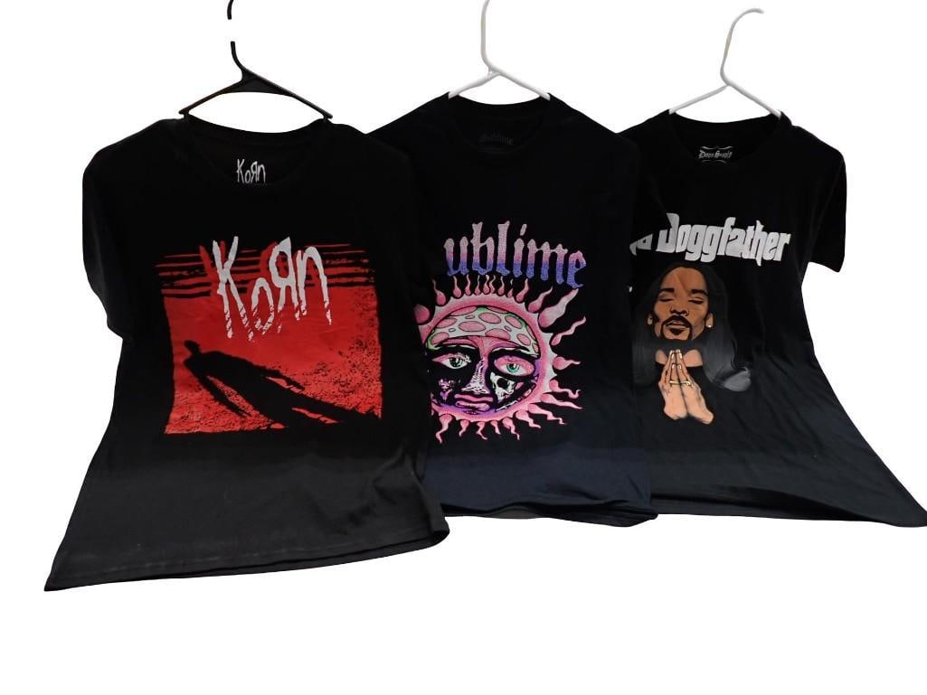 3 Rock T-Shirts Graphic Tees incl Snoop Dogg, Sublime, Korn (1 of 9)