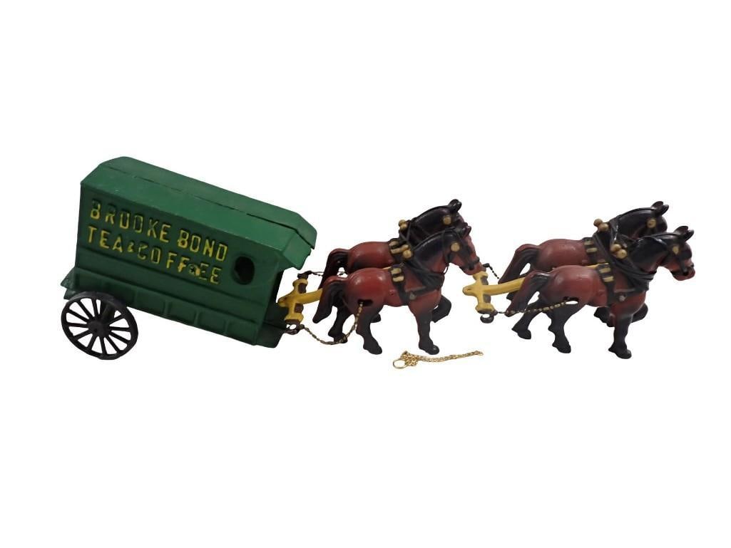 Cast Iron Toy Brooke Bond Tea & Coffee Horse Drawn Wagon (1 of 7)