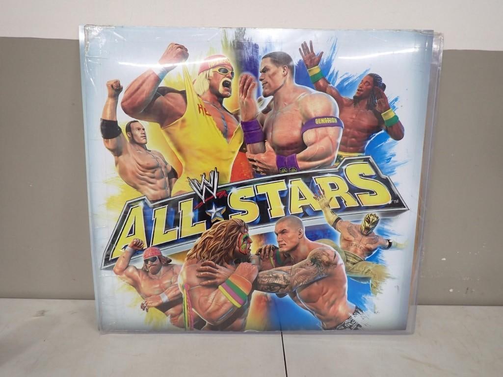 WWE Wrestling All Stars Poster Print 24" x 22": WWE Wrestling All Stars Poster Print 24" x 22" All pictures are considered part of the description and should be examined carefully by bidders. Live Auctioneers is now offering Live Shipping t