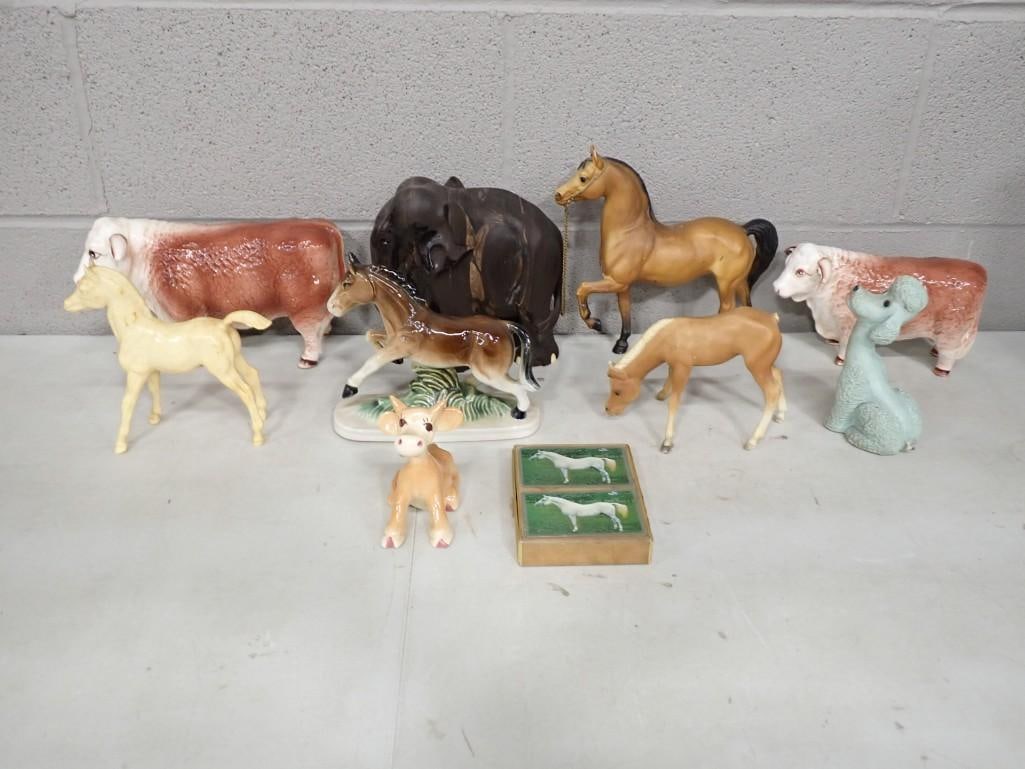 Animal Figurine Lot including Horses, Cows, Dog, Elephant, etc. (1 of 11)