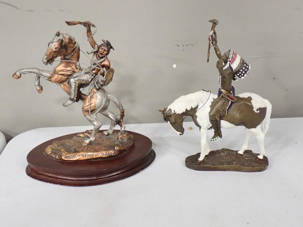 Two Native American Horse Figurines including Deliverance by Chuck Ren Hamilton Collection, Dakotas (1 of 9)