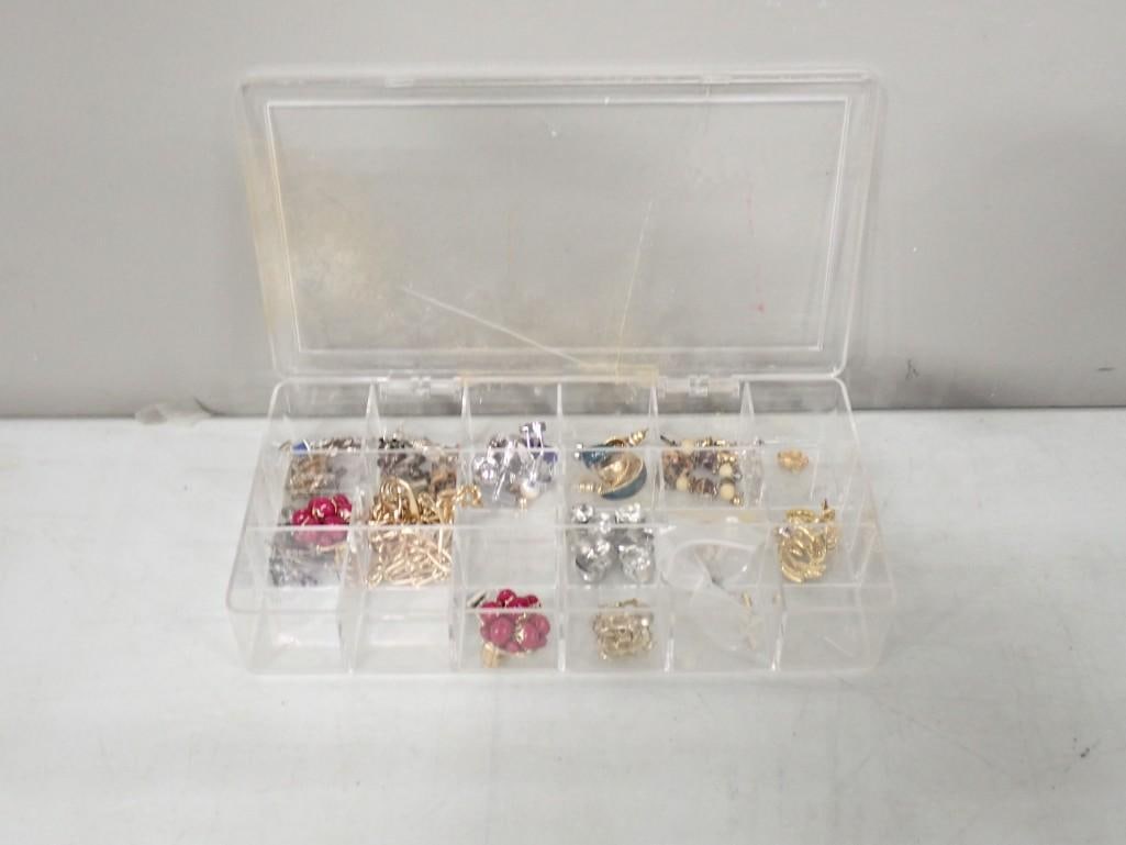 Case of Costume Jewelry Including Earrings, Vintage, etc.: Case of Costume Jewelry Including Earrings, Vintage, etc. All pictures are considered part of the description and should be examined carefully by bidders. Live Auctioneers is now offering Live Sh