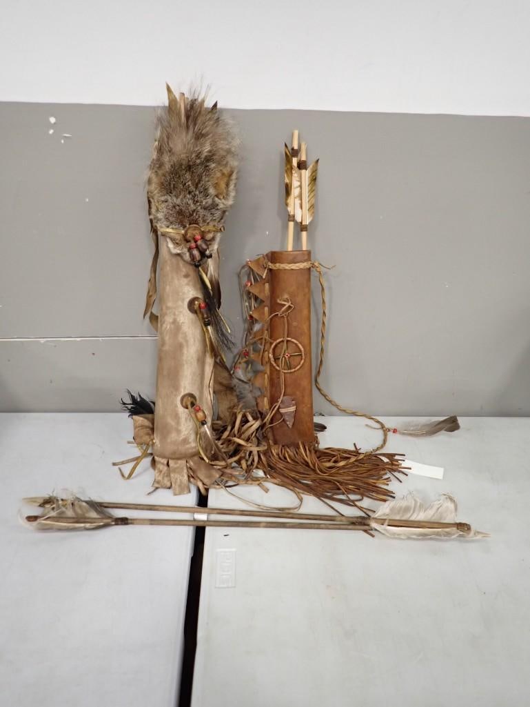 Native American Lot including Decorative Bow and Quiver / Arrow Sets (1 of 12)