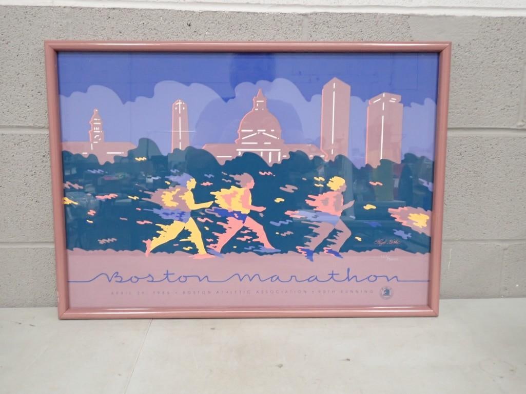 Vintage 1986 Boston Marathon Framed Print - Signed Hugh Ricks Numbered 525/5000 (1 of 4)
