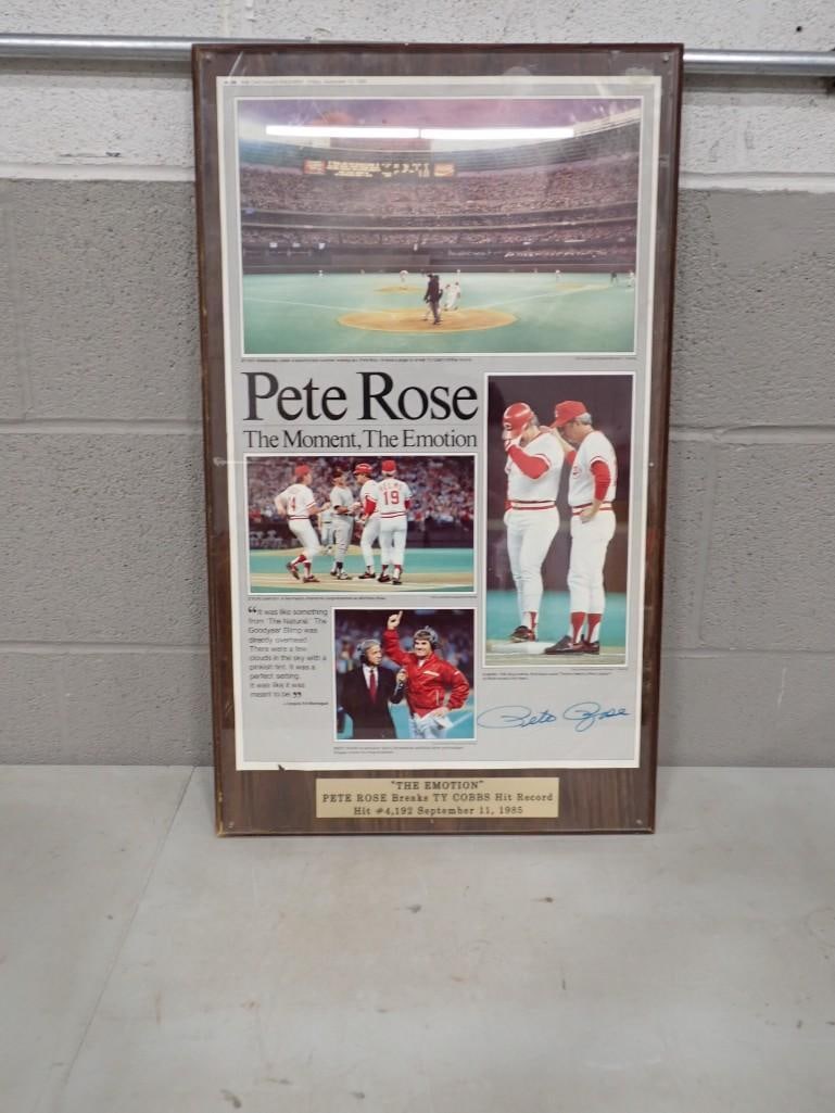Pete Rose Breaks Ty Cobb Hit Record Plaque with Autograph with JSA COA (1 of 10)