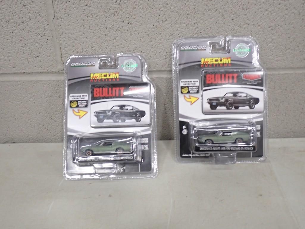 Two New in Package Greenlight Mecum Auctions Bullitt Die-Cast Cars: Two New in Package Greenlight Mecum Auctions Bullitt Die-Cast Cars All pictures are considered part of the description and should be examined carefully by bidders. Live Auctioneers is now offering Liv