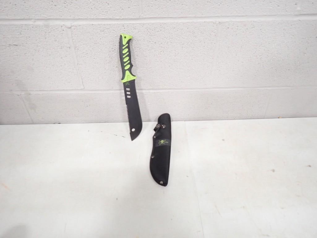 Tactical Hunting Knife with Sheath: Tactical Hunting Knife with Sheath All pictures are considered part of the description and should be examined carefully by bidders. Live Auctioneers is now offering Live Shipping through them. This is