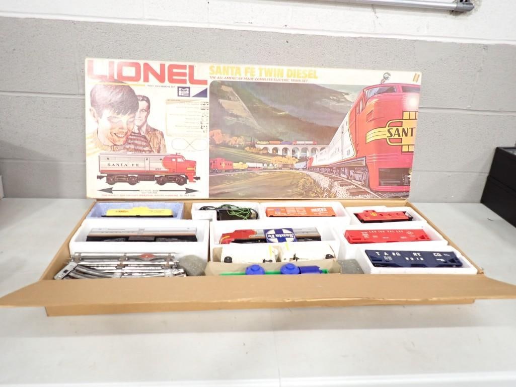 Vintage Lionel Santa Fe Twin Diesel Train Set with Original Box - comes with everything as shown: Vintage Lionel Santa Fe Twin Diesel Train Set with Original Box - comes with everything as shown All pictures are considered part of the description and should be examined carefully by bidders. Live A