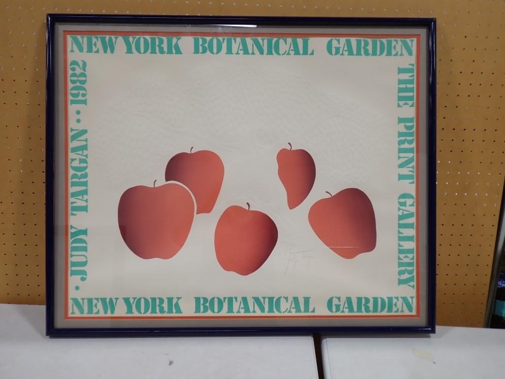 Framed 1982 exhibition poster Judy Targan Pencil Signed New York Botanical Garden (1 of 5)